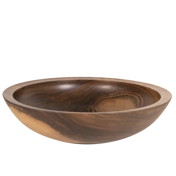 One-of-a-kind serving bowl in richly figured walnut
