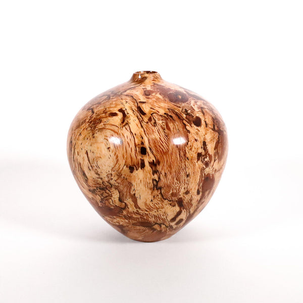 One-of-a-kind handcrafted wood vessel in spalted oak burl