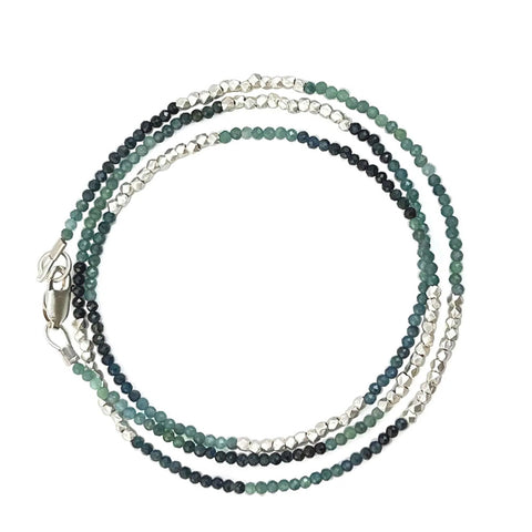 Philippa Roberts blue tourmaline and silver beads bracelet