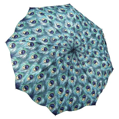 Umbrella, peacock feather design, automatic wind-resistant