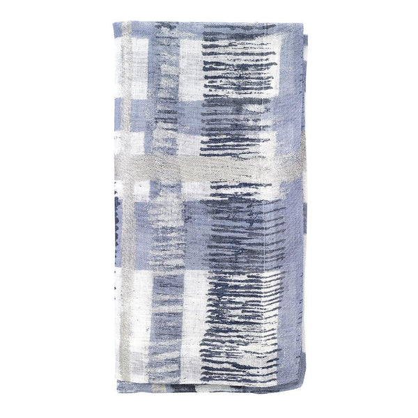 Bodrum Contempo metallic print linen napkins, set of 4