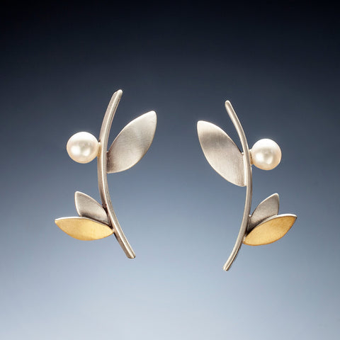 Mixed metal branch earrings by Susan Kinzig