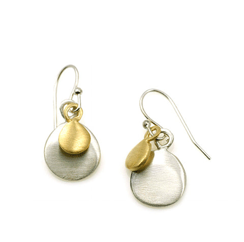 Philippa Roberts silver and gold vermeil earrings with graduated discs