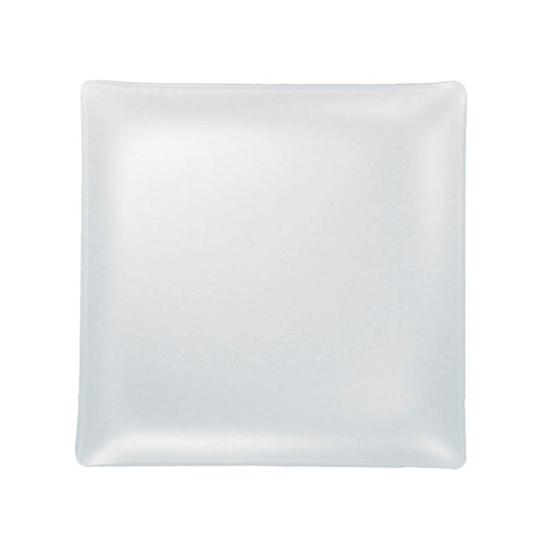 Sea glass recycled square glass plate, set of 4