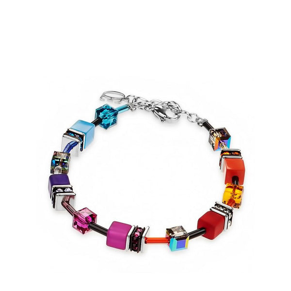 Coeur de Lion Cat Eye multicolor cubes and crystals bracelet