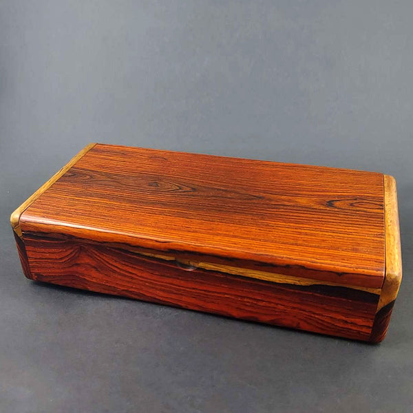 Handcrafted cocobolo wood desktop box