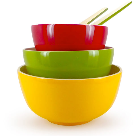 Lacquered bamboo serving bowl, large