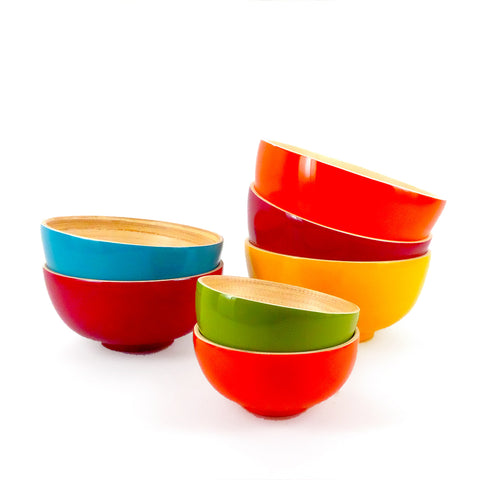 Lacquered bamboo individual bowl, medium