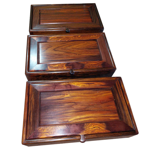 Handcrafted cocobolo wood large jewelry box