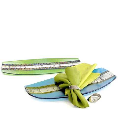 Fused glass serving platters