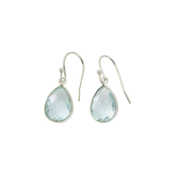 Philippa Roberts faceted light blue quartz sterling silver earrings