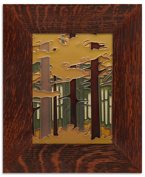 Framed Motawi ceramic tile Autumn Woodland