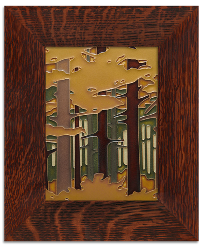 Framed Motawi ceramic tile Autumn Woodland