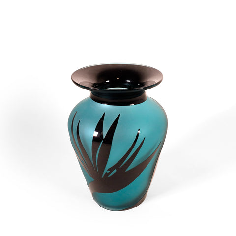 Bird of Paradise vase by Correia Art Glass