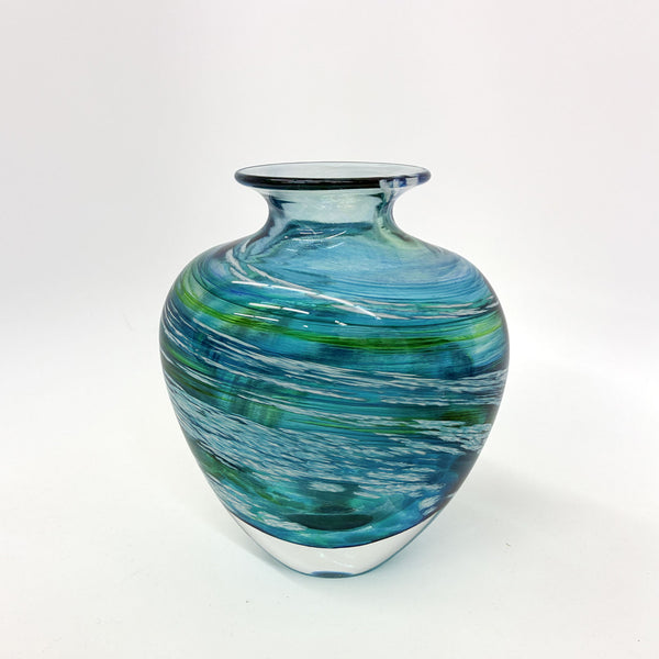 Hand-blown Merge vase by Richard Glass
