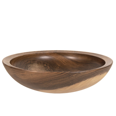 One-of-a-kind serving bowl in high contrast walnut