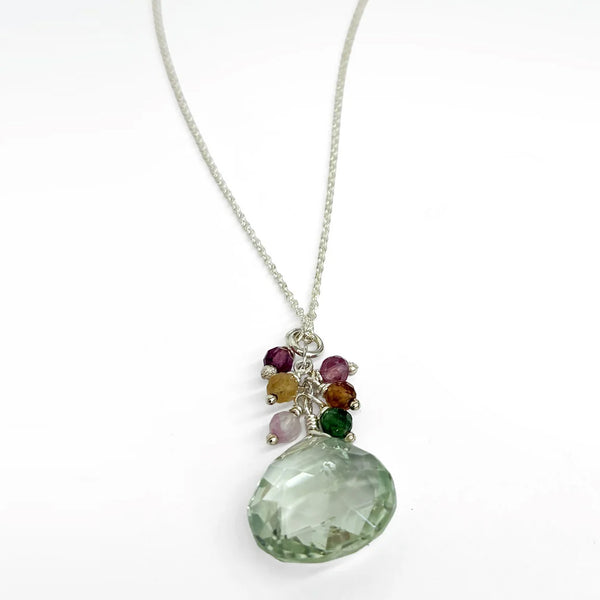 Philippa Roberts necklace, silver green amethyst and multi tourmaline