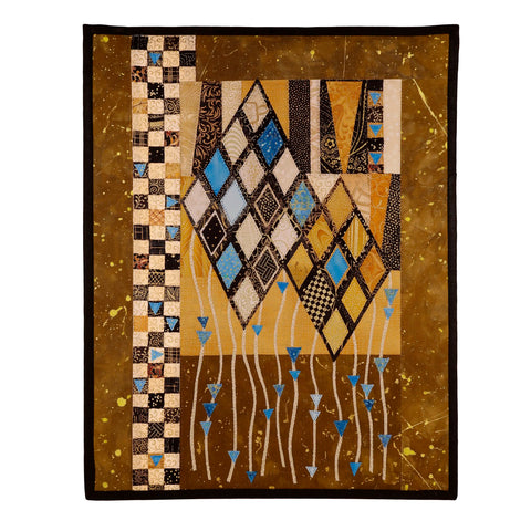 Penny S. Hanscom Textile Collage, Turquoise Diamonds