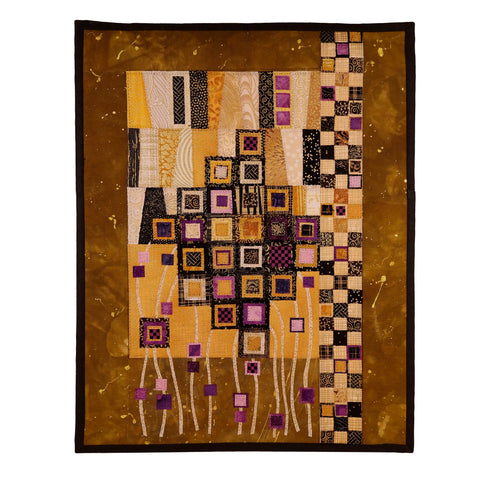 Penny S. Hanscom Textile Collage, Purple Squares