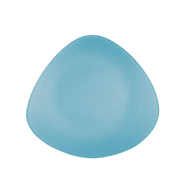 Seaglass 7" triangle recycled glass plate