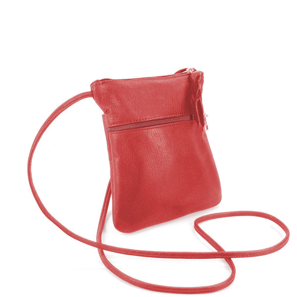 Sven mini 2-zip leather crossbody bag