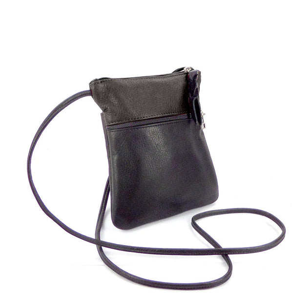 Sven mini 2-zip leather crossbody bag