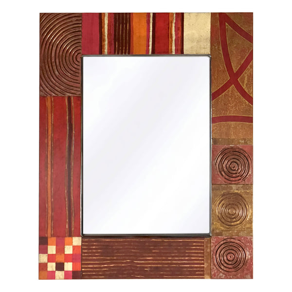 Hand-painted modern Brazilian mirrors, circles, 16" x 20"