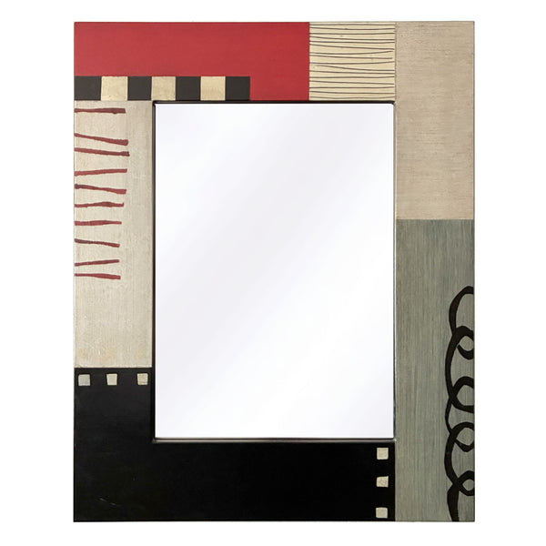 Hand-painted modern Brazilian mirrors, links, 16" x 20"