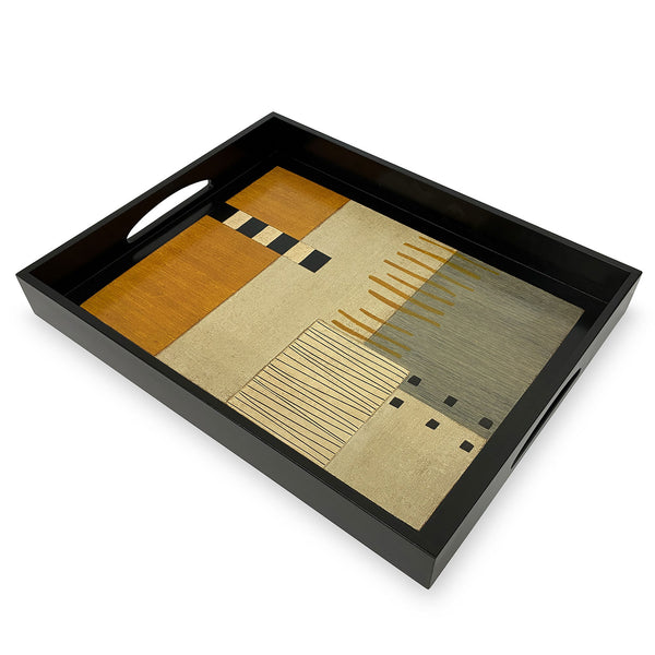 Hand-painted Brazilian wood tray, 15" x 19"