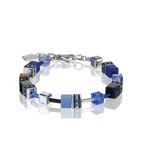 Coeur de Lion Cat Eye cobalt cubes and crystals bracelet