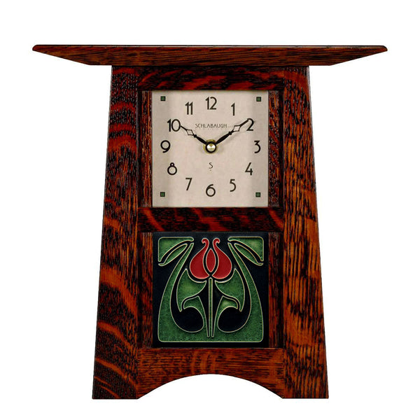 Craftsman clock with Motawi tile inset