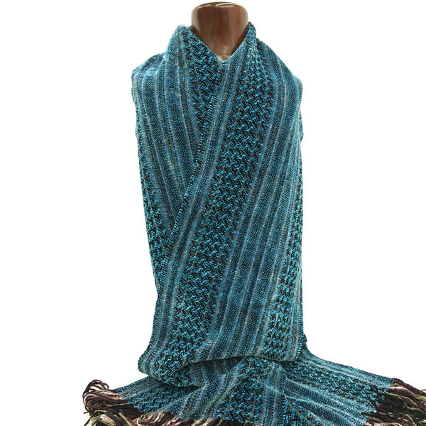 Warm, luxurious 100% viscose chenille scarf, Teal