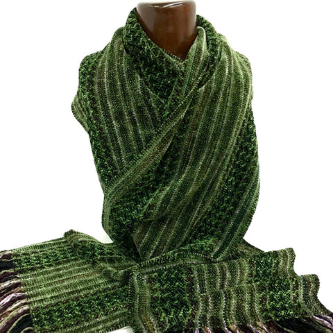 Warm, luxurious 100% viscose chenille scarf, Cilantro2