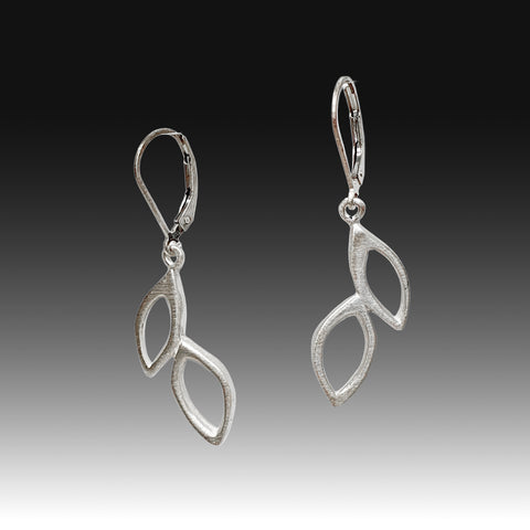 Philippa Roberts earrings two open leaves silver
