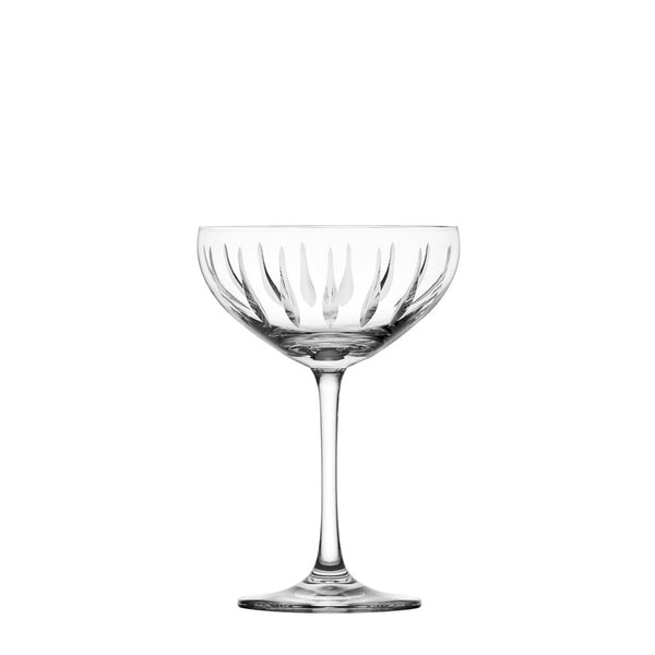 Champagne classic coupe etched crystal glass