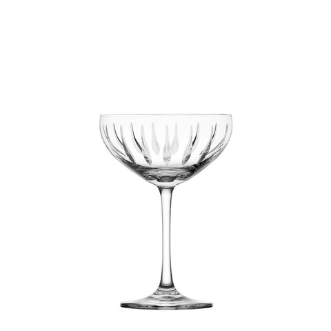 Champagne classic coupe etched crystal glass