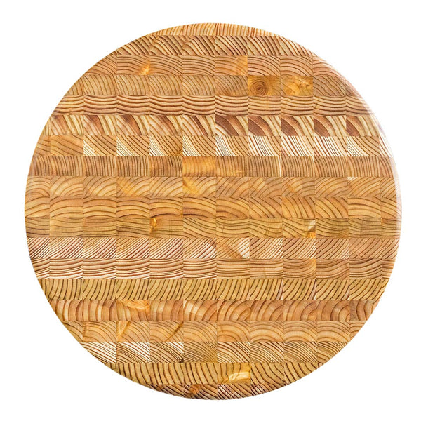 Larch wood professional chef's board, round