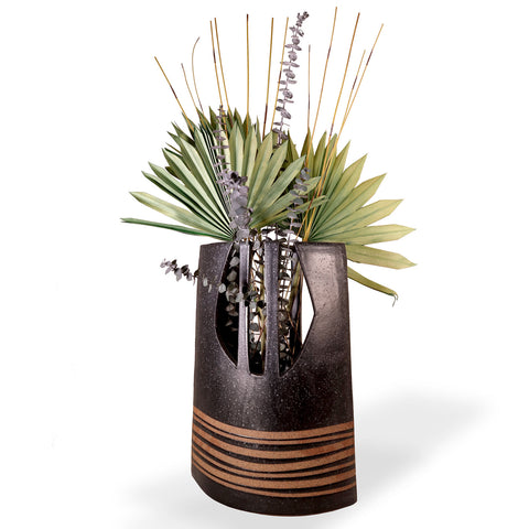 Extra-large slab-built ceramic vase by Cuong Ta