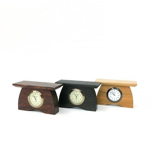 Arts and Crafts mini clock in wide format