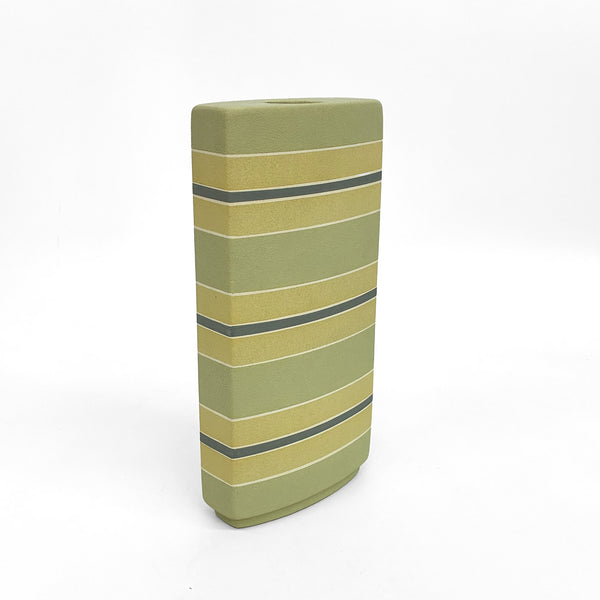 Modern hand-painted tall ceramic vase, elliptical body