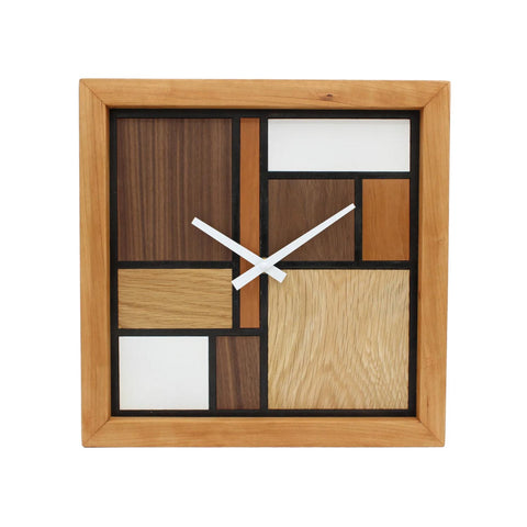 Mondrian-style square wall clock