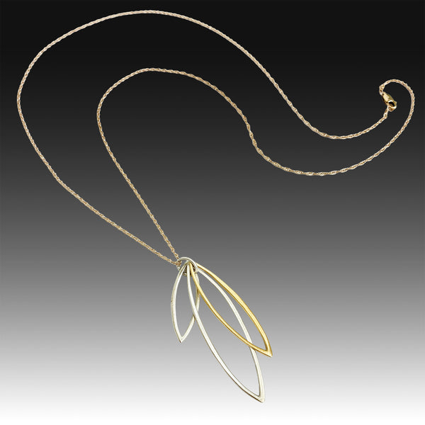 Philippa Roberts necklace three leaves silver/vermeil