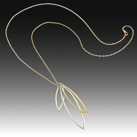 Philippa Roberts necklace three leaves silver/vermeil