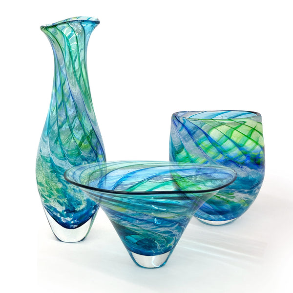 Hand-blown Ocean collection by Richard Glass