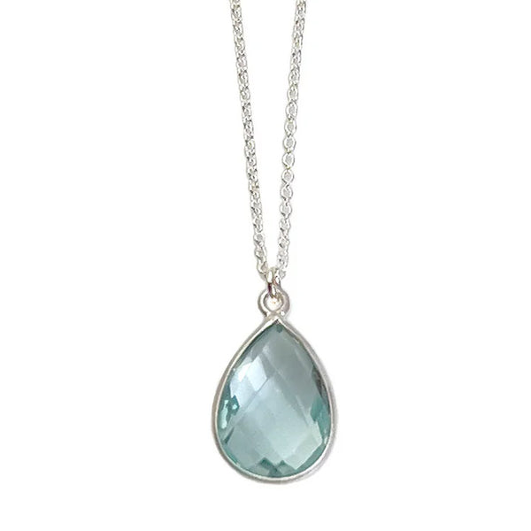 Philippa Roberts faceted light blue quartz sterling silver necklace