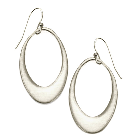 Philippa Roberts large open oval silver earrings