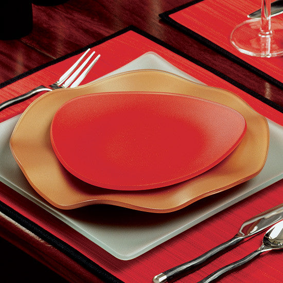 Seaglass 10" wave recycled glass plate