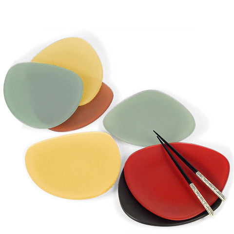 Seaglass 7" triangle recycled glass plate