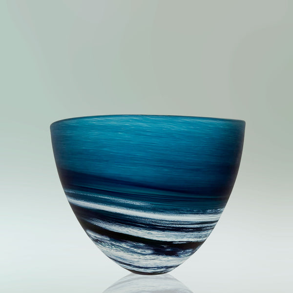 Hand-blown Seaspray bowl by Richard Glass