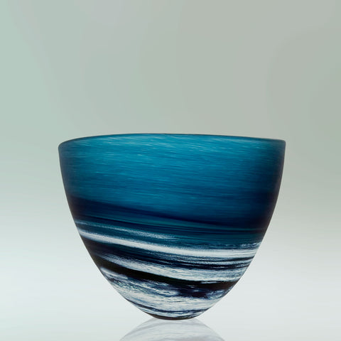 Hand-blown Seaspray bowl by Richard Glass